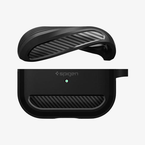 ACS05482 - Apple AirPods Pro 2 Case Rugged Armor in matte black showing the front